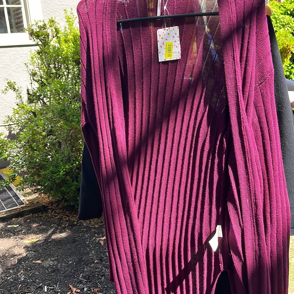 Long ribbed free people sweater NWT